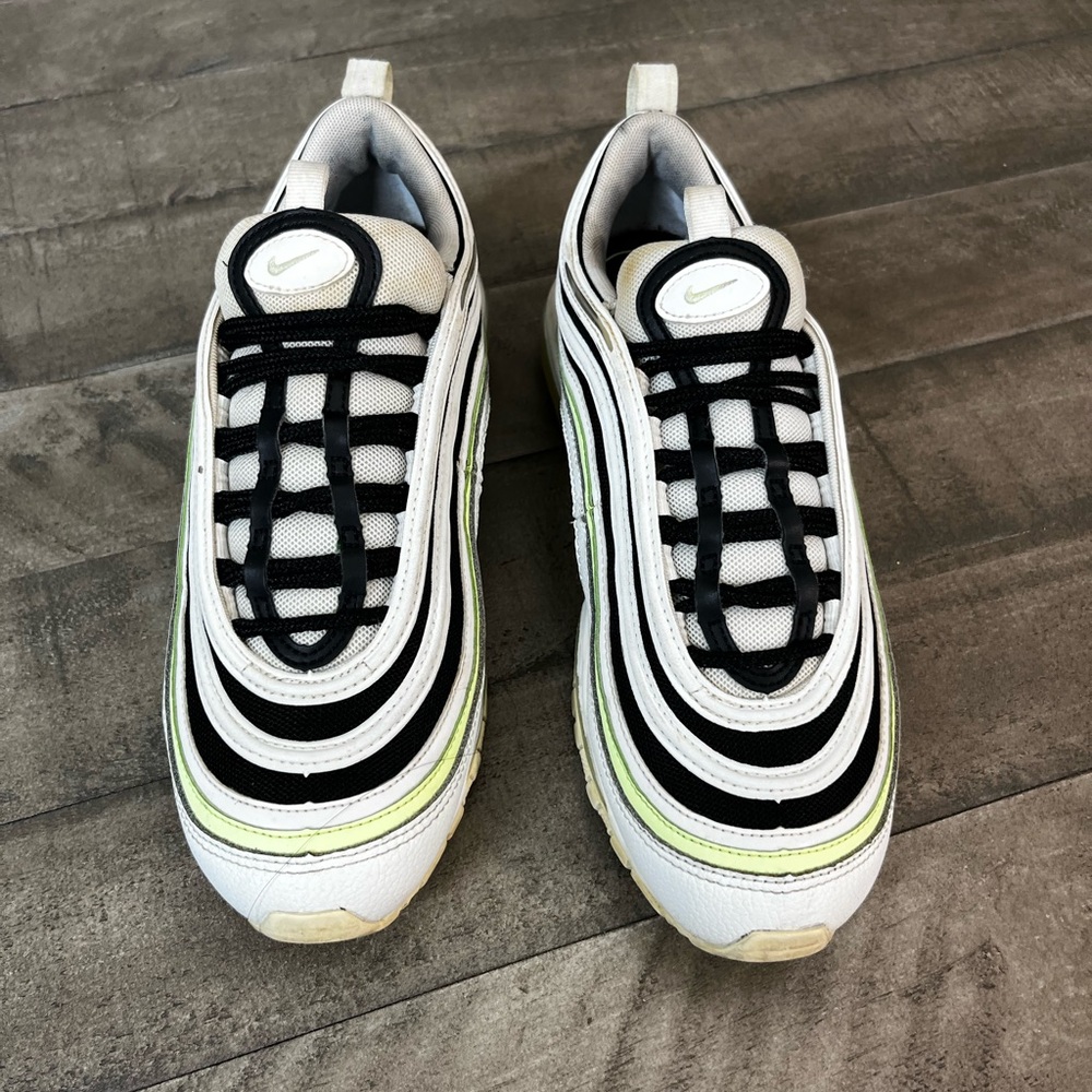 Nike Air Max 97 Summit White BlackVolt Neon Women's Sz 8 - Picture 3 of 5